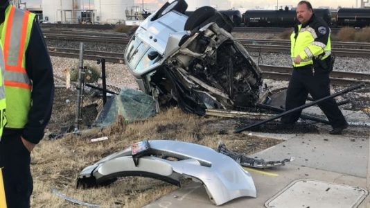 Passenger train, minivan collide at North Salt Lake crossing