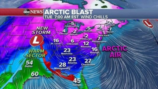 Arctic blast loosening grip on eastern US