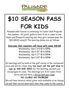 Palisade Junior Golf Lessons