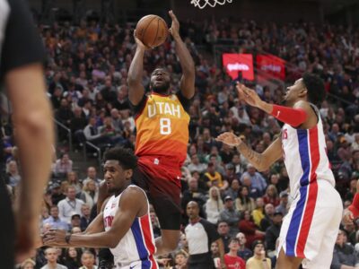 Mitchell scores 23 as surging Jazz beat Pistons 104-81