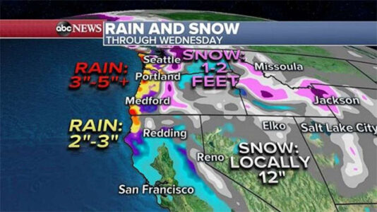Series of storms takes aim at Northwest, heavy rain and mountain snow expected