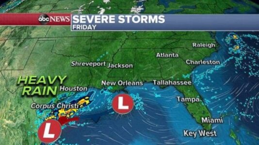 Severe weather possible in Southern Florida, atmospheric river targets Northwest