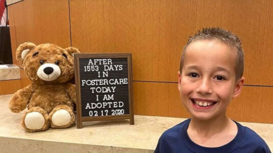 300 people pack courtroom to see boy adopted after 1,553 days in foster care