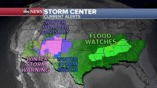 Storm system moving across the country with flooding threat