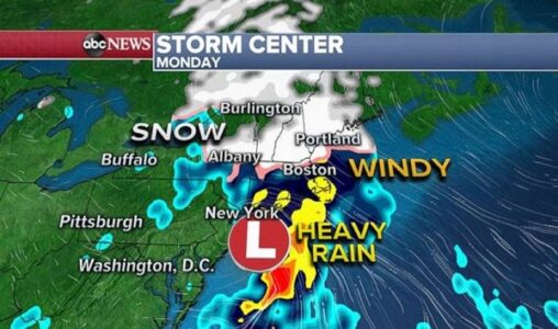 Storms developing could bring flooding to South Sunday, snow to Northeast Monday