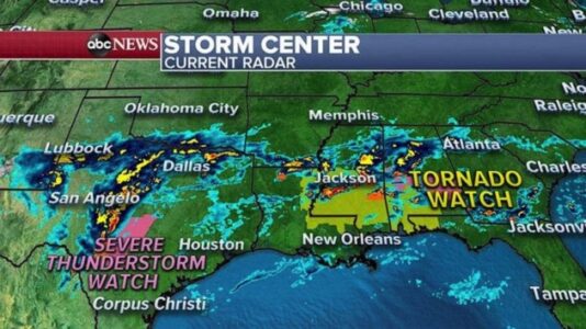 Threat of tornadoes for the South continues Wednesday and Thursday