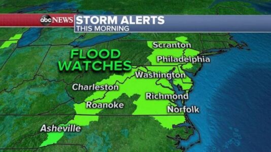 Severe weather, flooding rain moves east and historic Southwest heat wave continues