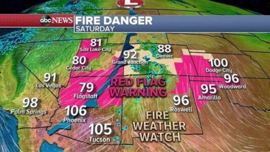Fire danger, red flag warnings persist in parts of western US