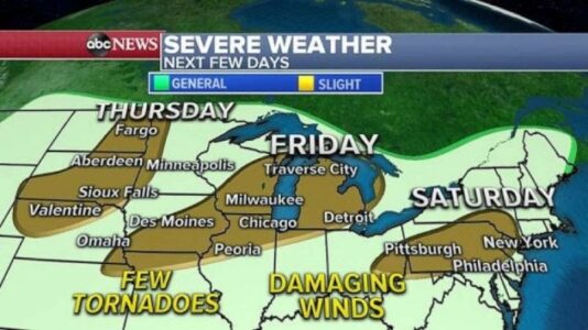 Severe weather threats in forecast for Midwest, Northeast