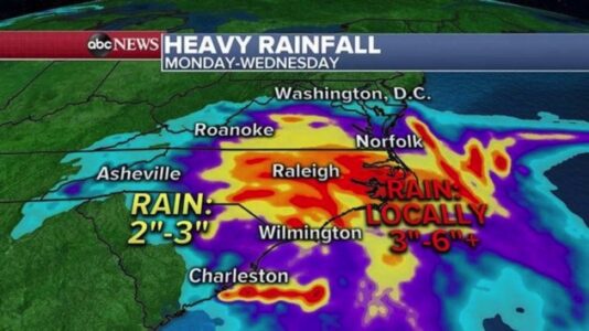 Wildfire danger in the West, flooding rain in the East