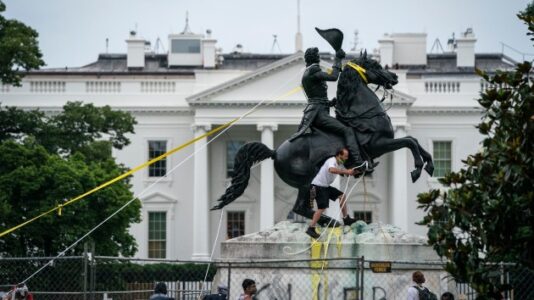 Protesters try to topple Andrew Jackson statue near White House