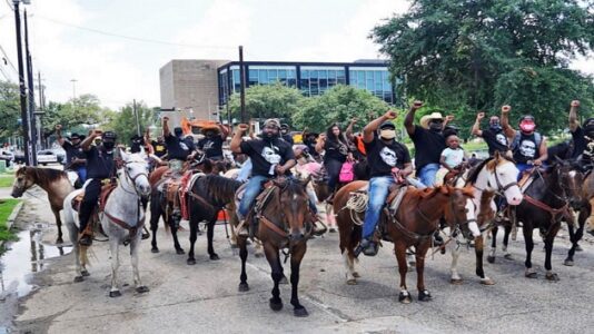 Black riders join George Floyd protests on horses to spread message of justice