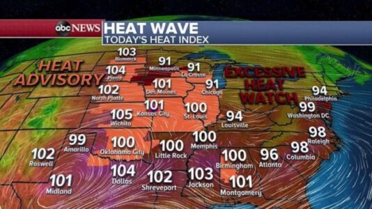 Heat weave spreading across Midwest, Northeast