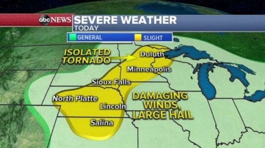 Severe weather expected in Plains as wildfires continue out West
