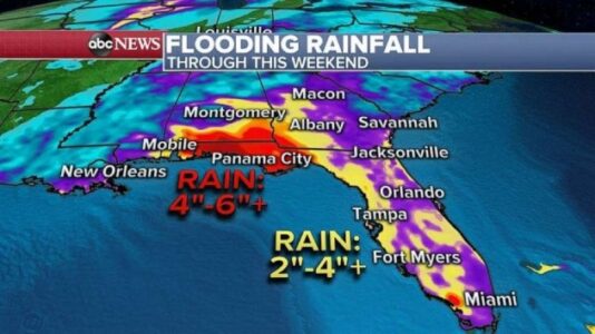 Tropical wave to bring flooding rain to Florida, Alabama