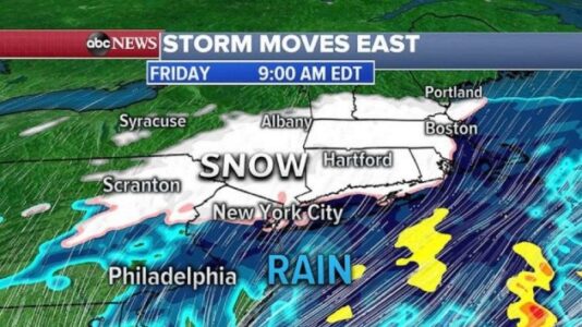 First snow of season expected for Northeast, as coldest air of season forecast for millions
