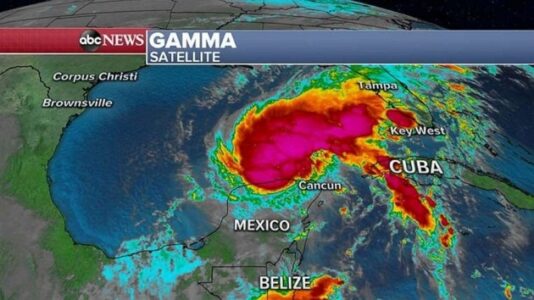 Tropical Storm Gamma hits Yucatan Peninsula with torrential rain, gusty winds