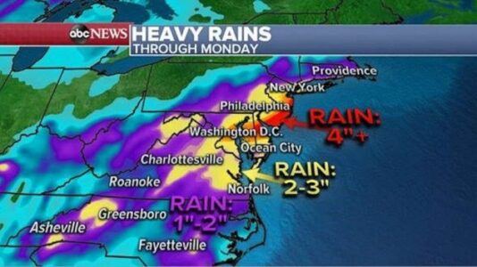 Heavy rain, gusty winds continue as Delta remnants move Northeast