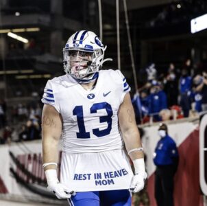 Touching tribute: BYU’s Masen Wake honors late mom after TD
