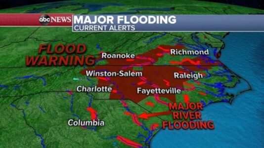 Deadly, major flooding continues in North Carolina and Virginia