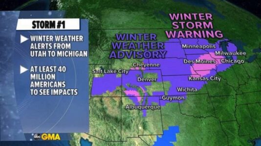 Hazardous weather expected as two storms travel across US for New Year’s Eve