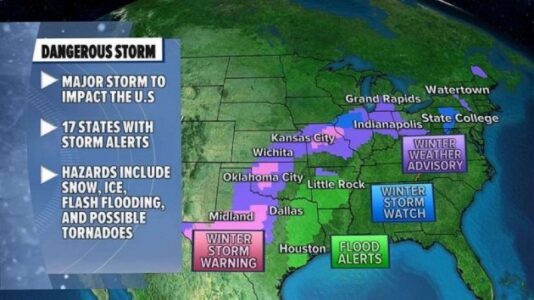 New Year’s forecast: Major storm to bring widespread ice concerns from Texas to Northeast