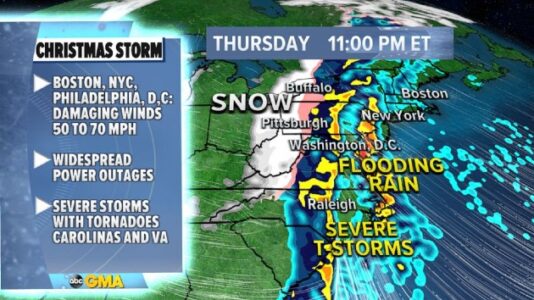 Major storm will hit Northeast with damaging winds and flash flooding