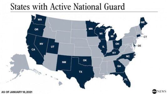 At least 21 states activating National Guard troops in capitals to prepare for possible attacks