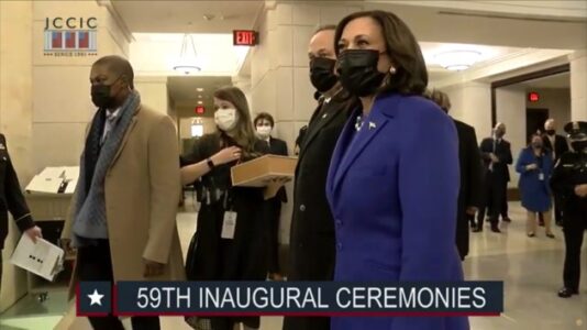 Officer who fended off Capitol mob escorts Kamala Harris to inauguration