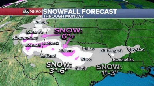 Quick-moving storm to bring heavy snow to New Mexico, Texas