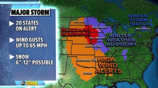 Blizzard warning issued for Midwest as storm moves into Northeast