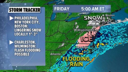 Icy blast stretching from Dallas to New York but warmth is on horizon for the South