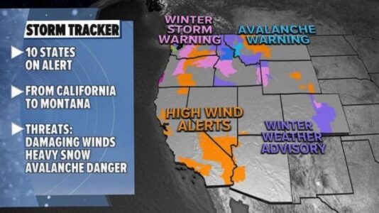Stormy weather pattern on the way for the West and the South