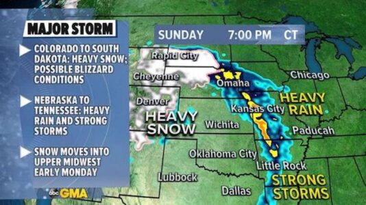 Major storm moving through Central U.S. as separate storm follows right behind it
