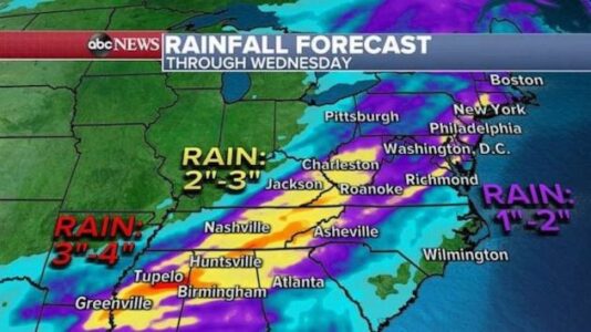 Severe weather brings major flash flooding, tornadoes South as threat moves east
