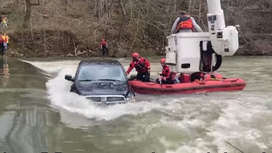 Authorities rescue five from truck trapped in flooded creek in Tennessee