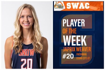 Snow College Women’s Basketball Star Japrix Weaver Named As SWAC Player of the Week