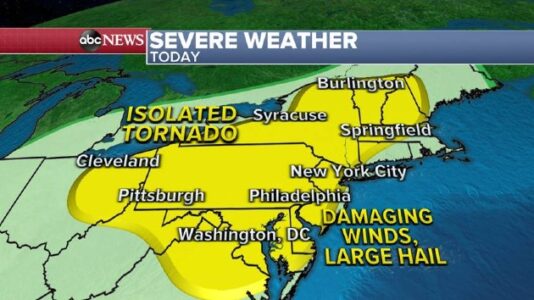 Severe storms headed to Northeast, Plains: Latest forecast