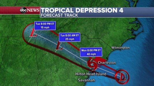 Tropical Storm Danny makes landfall in South Carolina
