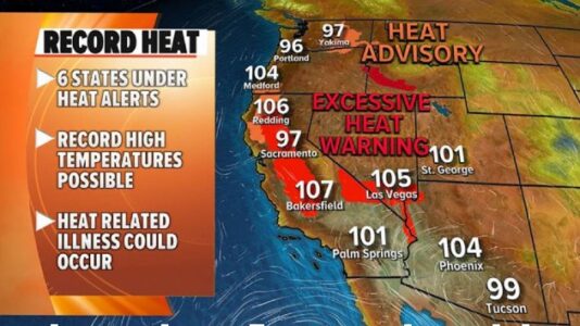 Heat wave pounds the West: Over 100 degrees forecast for California, Oregon, Arizona, Nevada