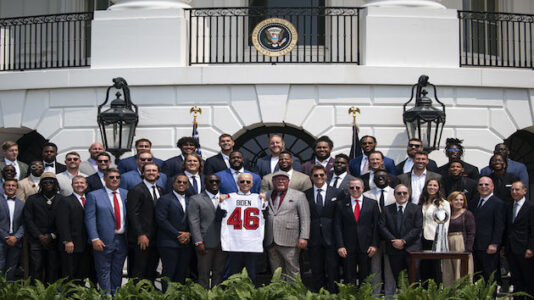 Biden, Brady trade zingers at White House event for Super Bowl champs