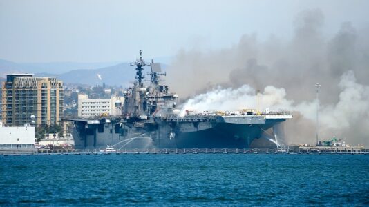 Navy sailor charged with setting blaze that destroyed billion-dollar ship last year