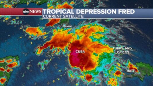 Tropical depression Fred likely to strengthen into tropical storm as it hits Florida Keys