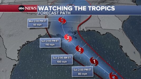 Possible hurricane takes aim at Louisiana: Latest path