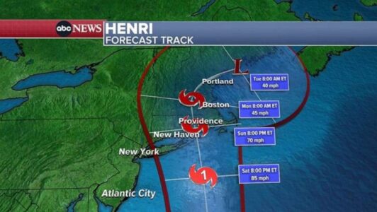 Tropical Storm Henri could be 1st hurricane to make New England landfall since 1991
