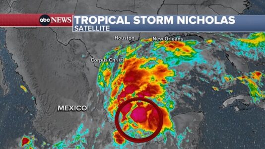Tropical Storm Nicholas to bring heavy rain, flash flooding to Gulf Coast