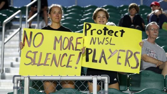 Women’s soccer players hold mid-match protest after abuse allegations: ‘We will not be silent’