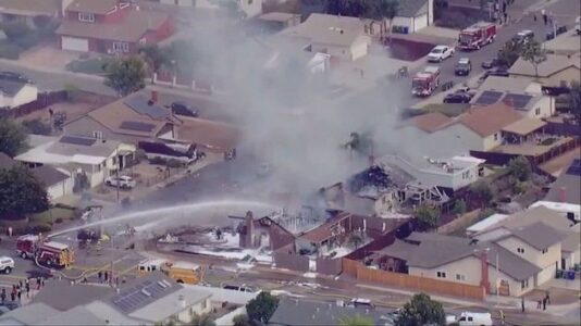 Small plane crashes in California neighborhood engulfing home in flames