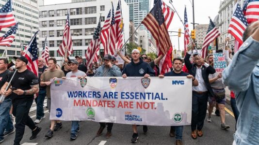 New York City firefighters protest vaccine mandate outside mayor’s residence as deadline nears