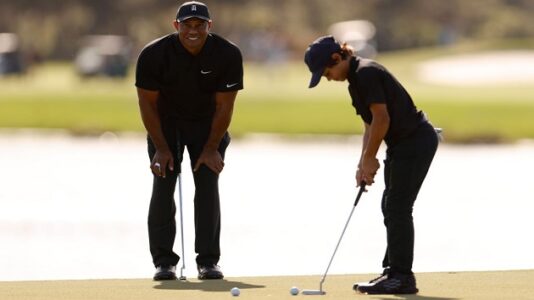 Tiger Woods and 12-year-old son Charlie take second in Woods’ return to competitive golf